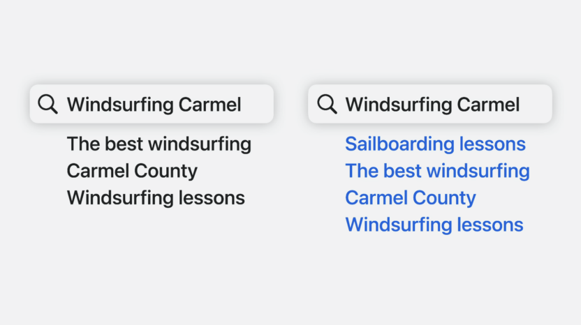 This is an example of Apple's Semantic search